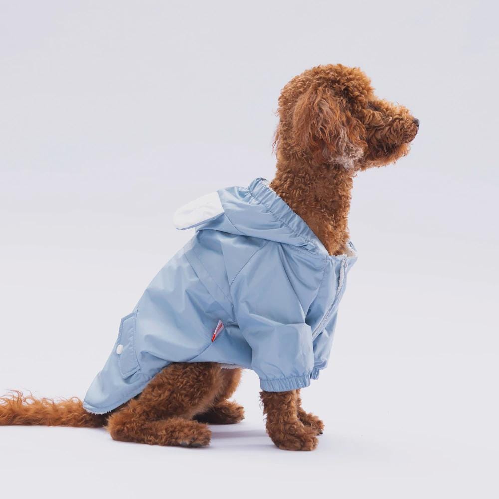 Gray Dog Raincoat: Waterproof Lightweight Pet Jacket for Small Dogs