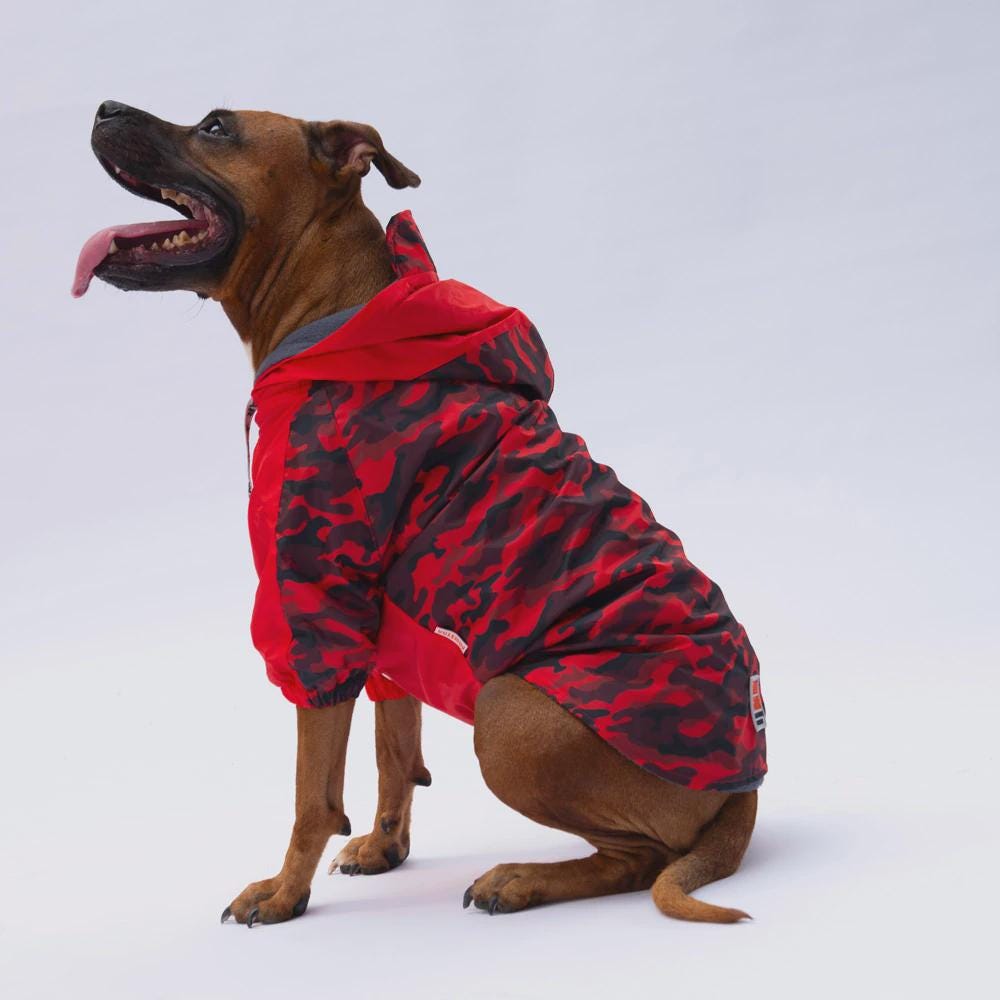 Red Dijon Dog Raincoat: Waterproof Pet Jacket for Large Breeds