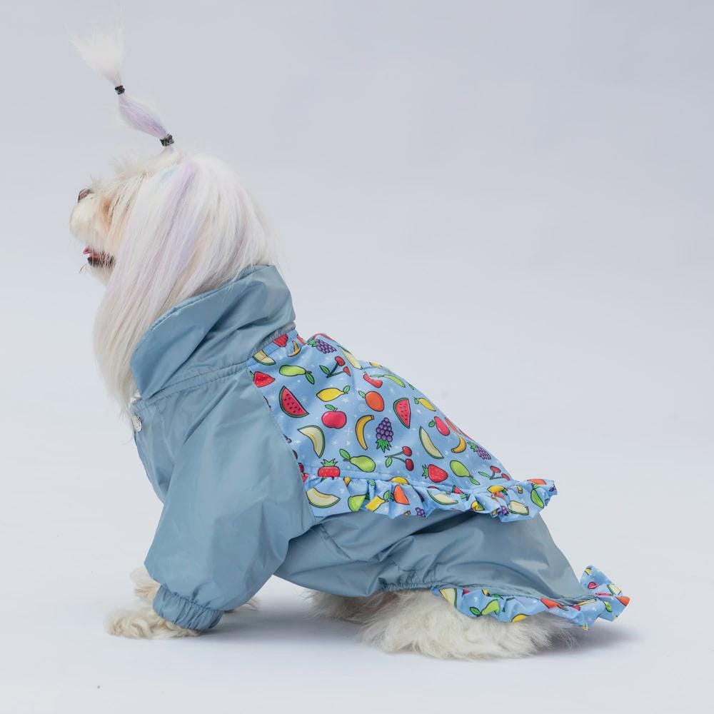 Gray Dog Raincoat with Waterproof Hood: Stylish Pet Jacket for Small/Medium Dogs