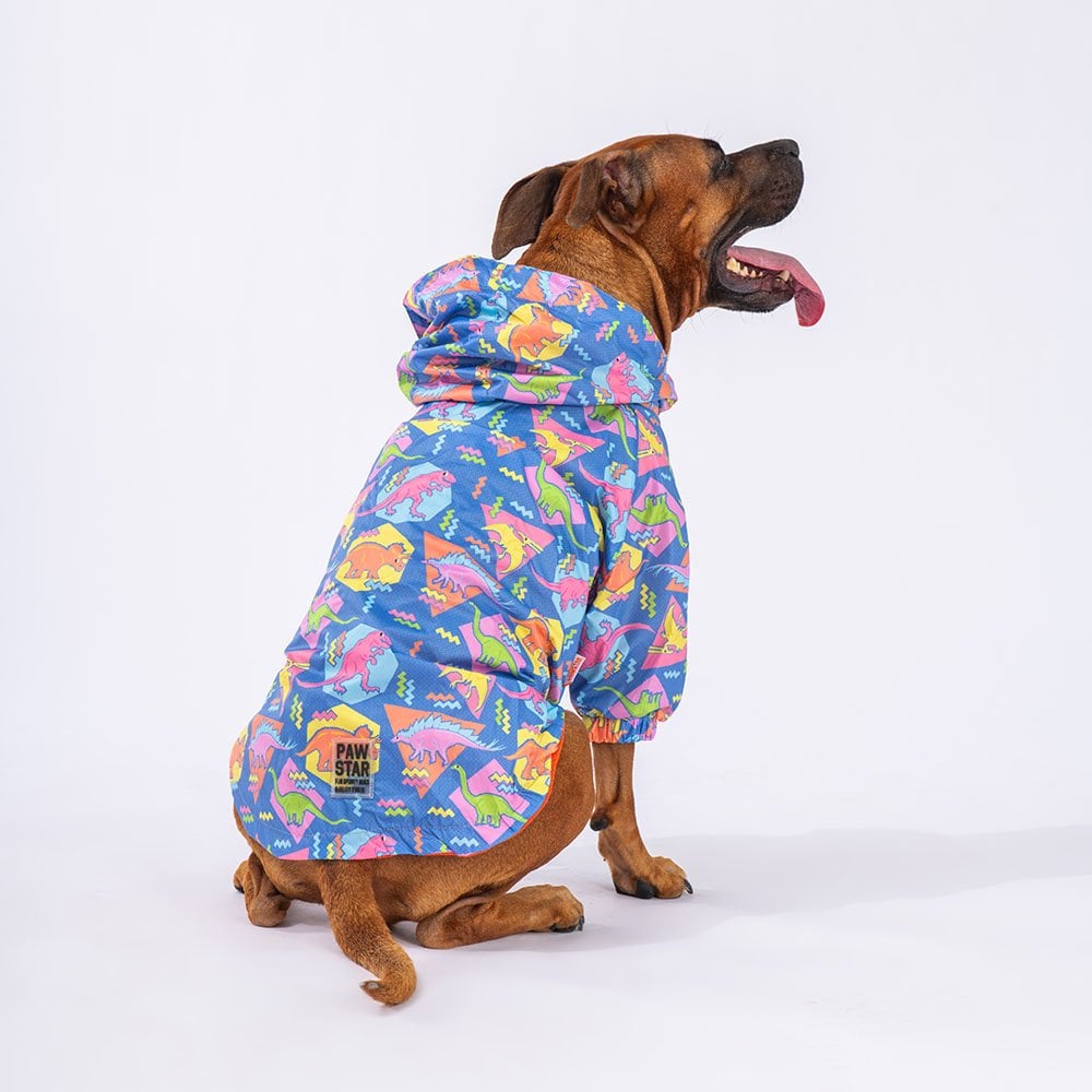 Dinosaur Dog Raincoat with Hood: Lightweight Waterproof Puppy Jacket