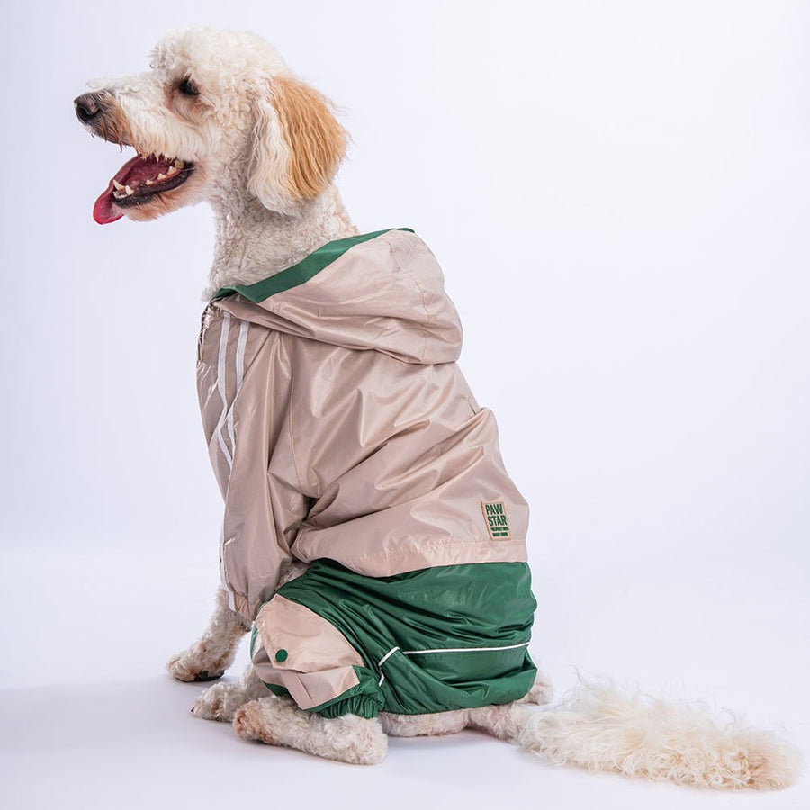 Beige - Green BiColar Large Breed Raincoat