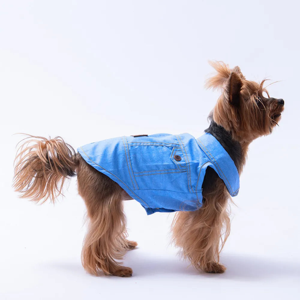 Light Blue Denim Look Shirt