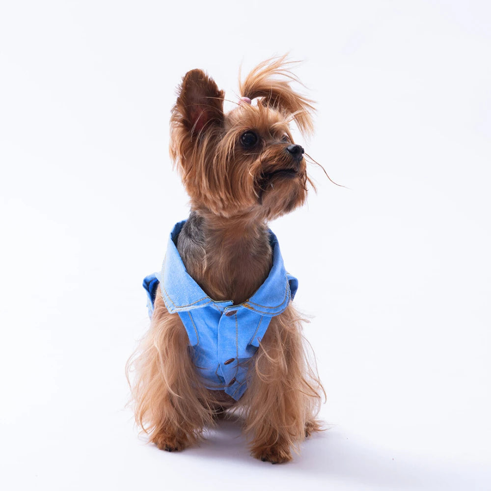 Light Blue Denim Look Shirt