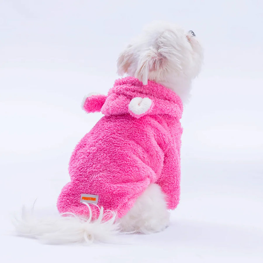 Pink Lucca Teddy Hoodie Small & Medium Breed