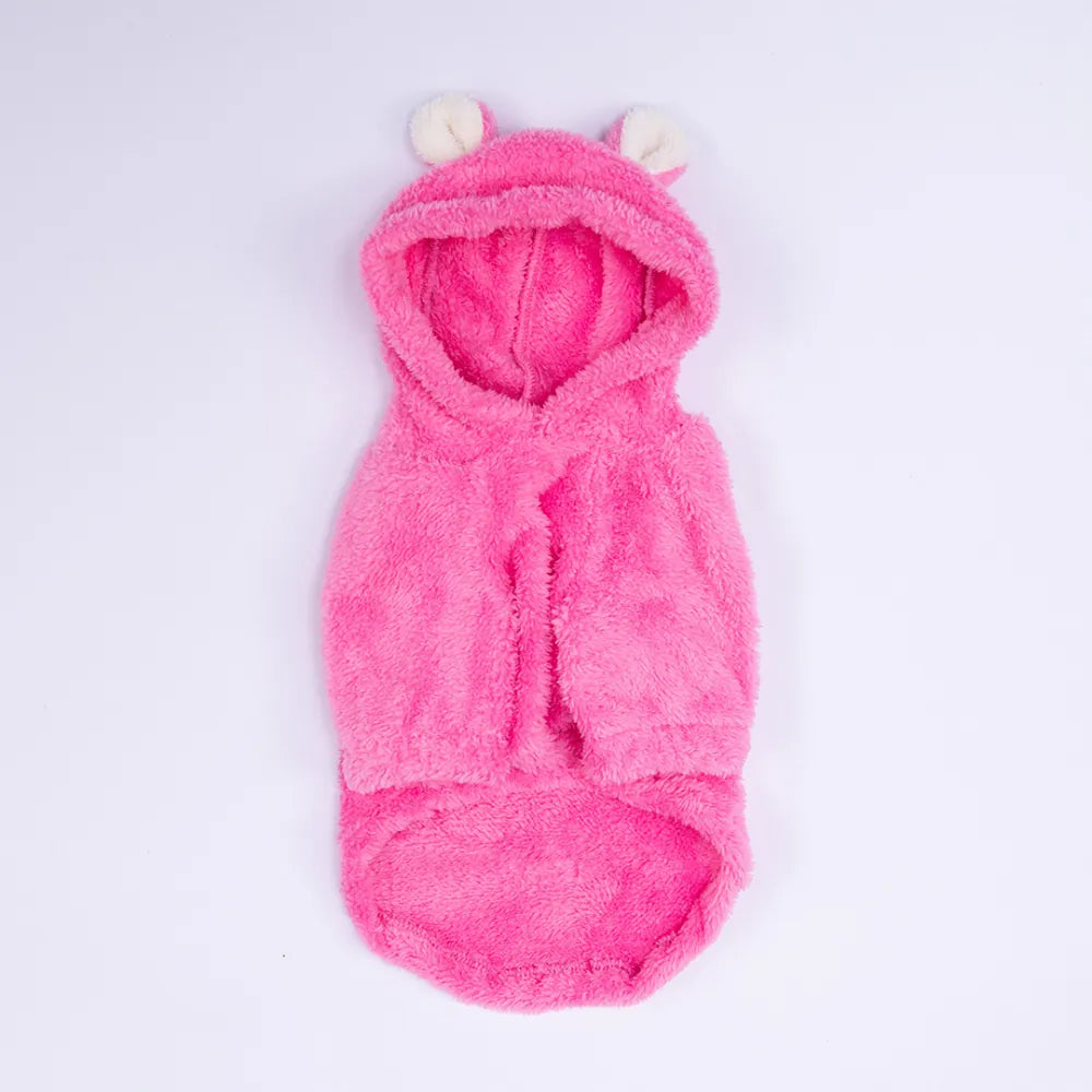 Pink Lucca Teddy Hoodie Small & Medium Breed