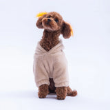 Beige Lucca Teddy Hoodie Small & Medium Breed