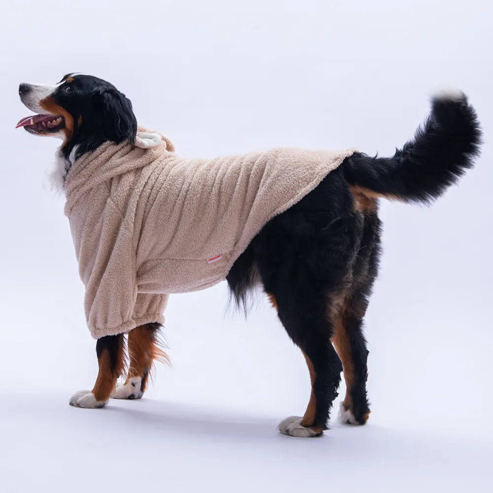 Beige Lucca Teddy Large Breed Hoodie