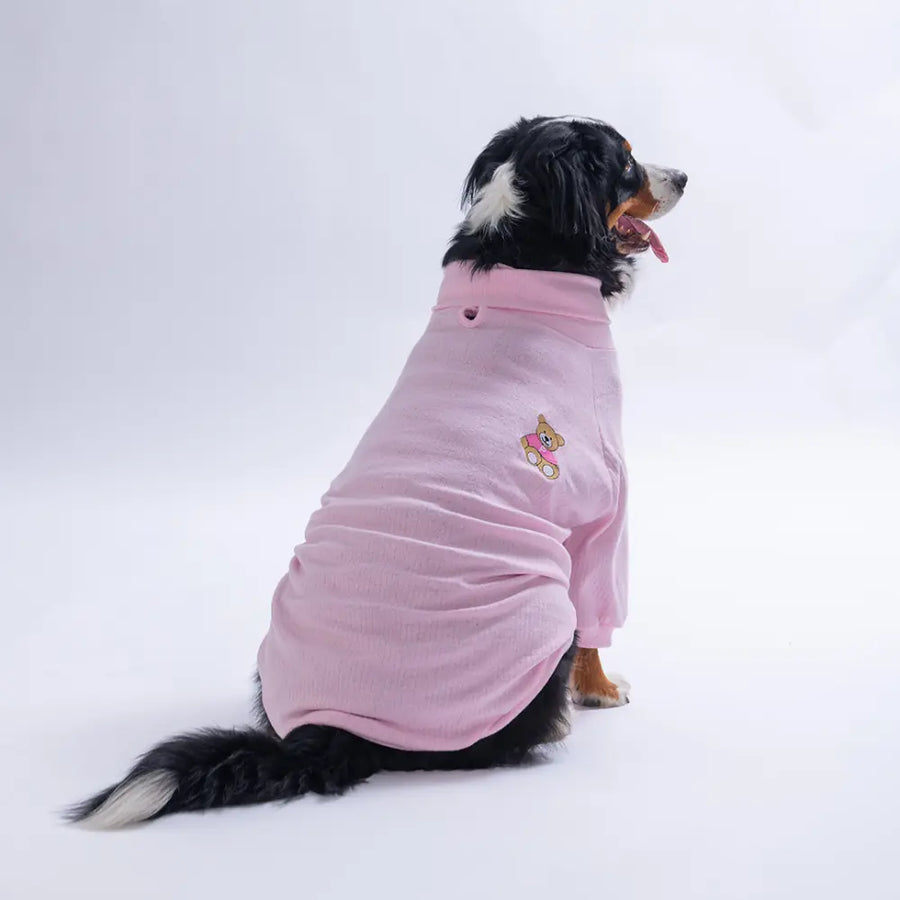 -Pembe Teddy Wood Big Sweatshirt