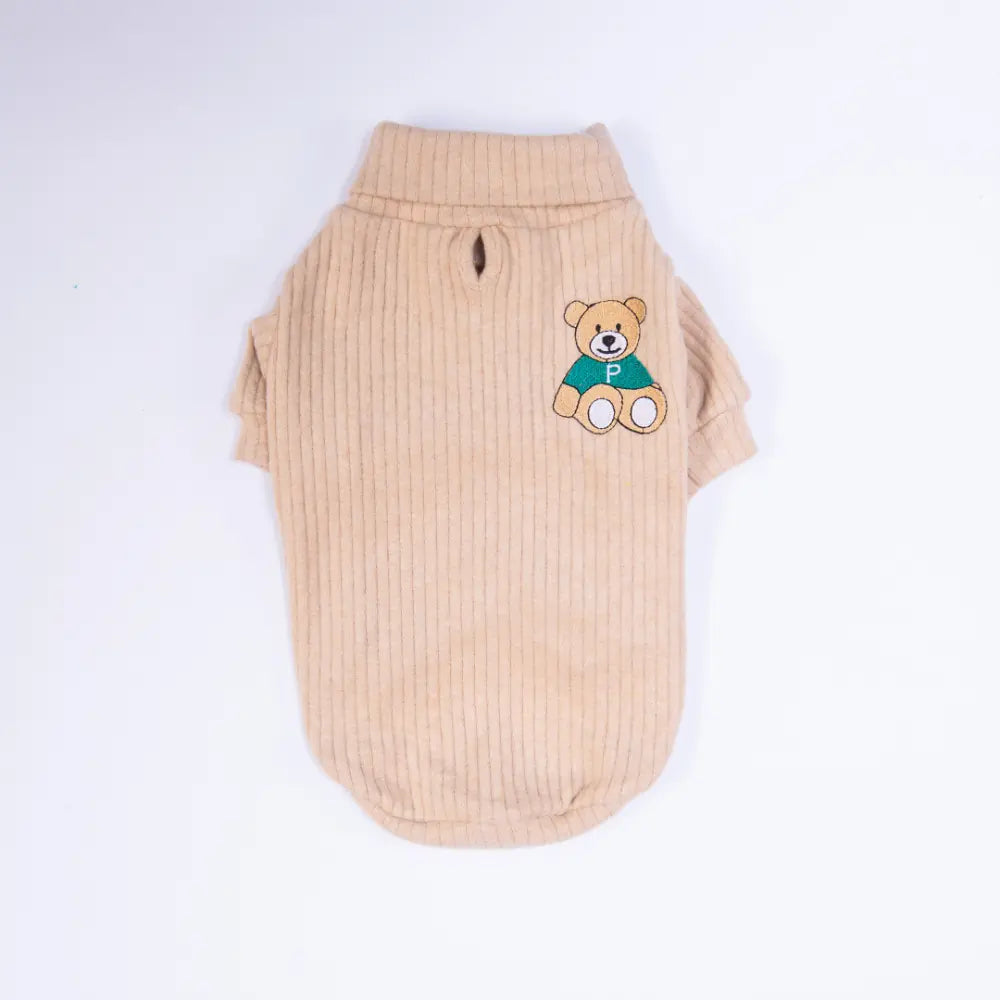 - Beige Teddy Wood Big Sweatshirt