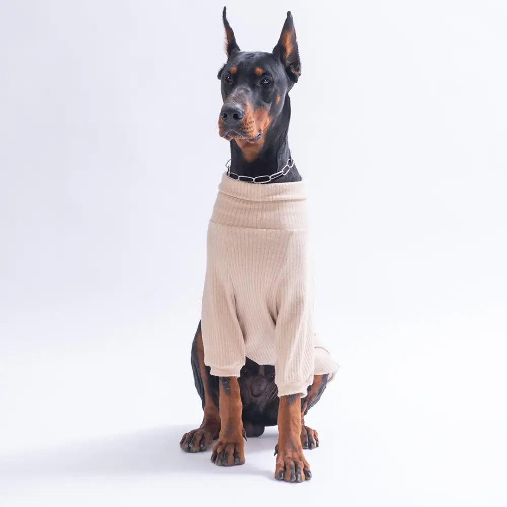 - Beige Teddy Wood Big Sweatshirt