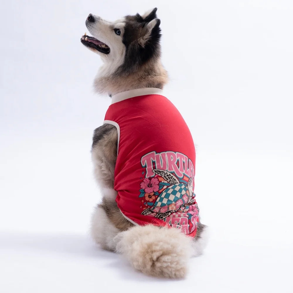 Red Turtley Over It Large Tee