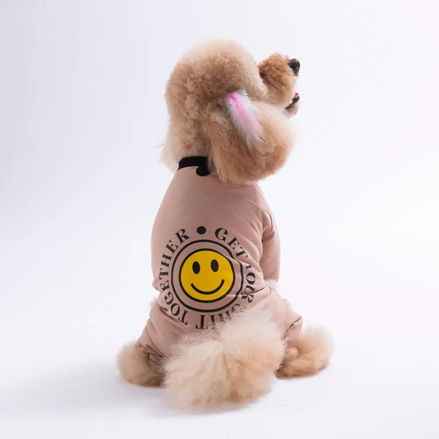 Brown Smile Pajama Jumpsuit