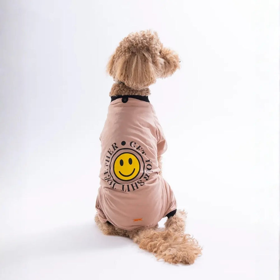 Brown Smile Large Breed Pajama Jumpsuit
