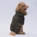Waterproof Dog Raincoat: Haki Charles Model, Adjustable Fit, Large Breeds
