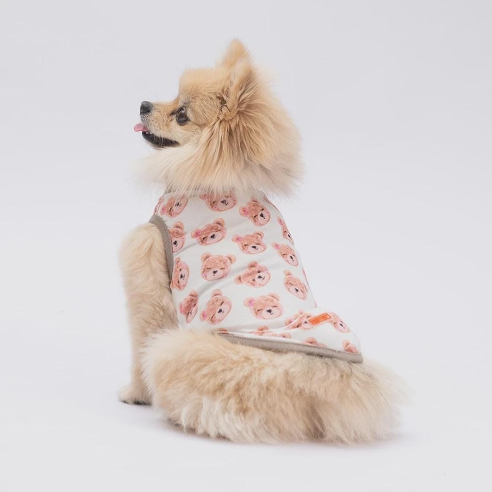 Cute Bears Dog Shirt Adorable Bear Print Pet Clothes Soft Puppy Outfit for Small Dogs Lightweight Summer Dog Tee Kawaii Dog Apparel