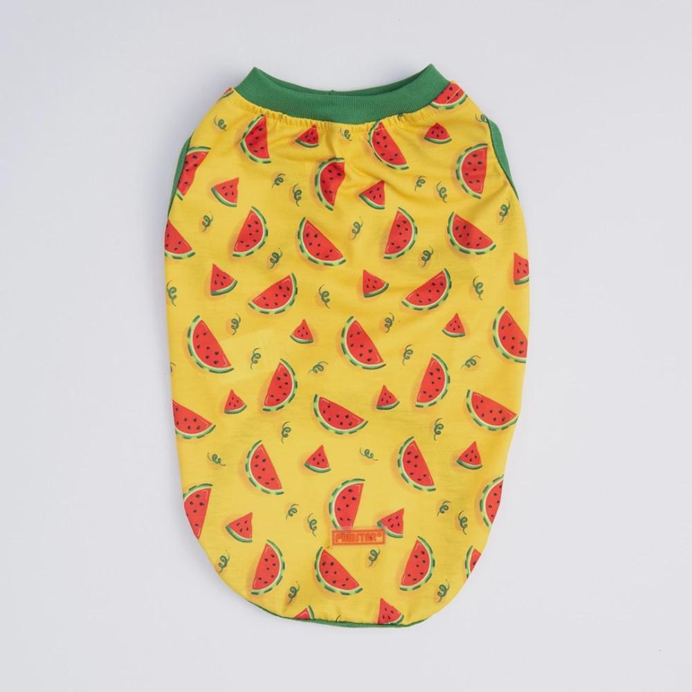 Watermelon Dog Shirt: Summer Fruit Print, Breathable Tee for Large Dogs