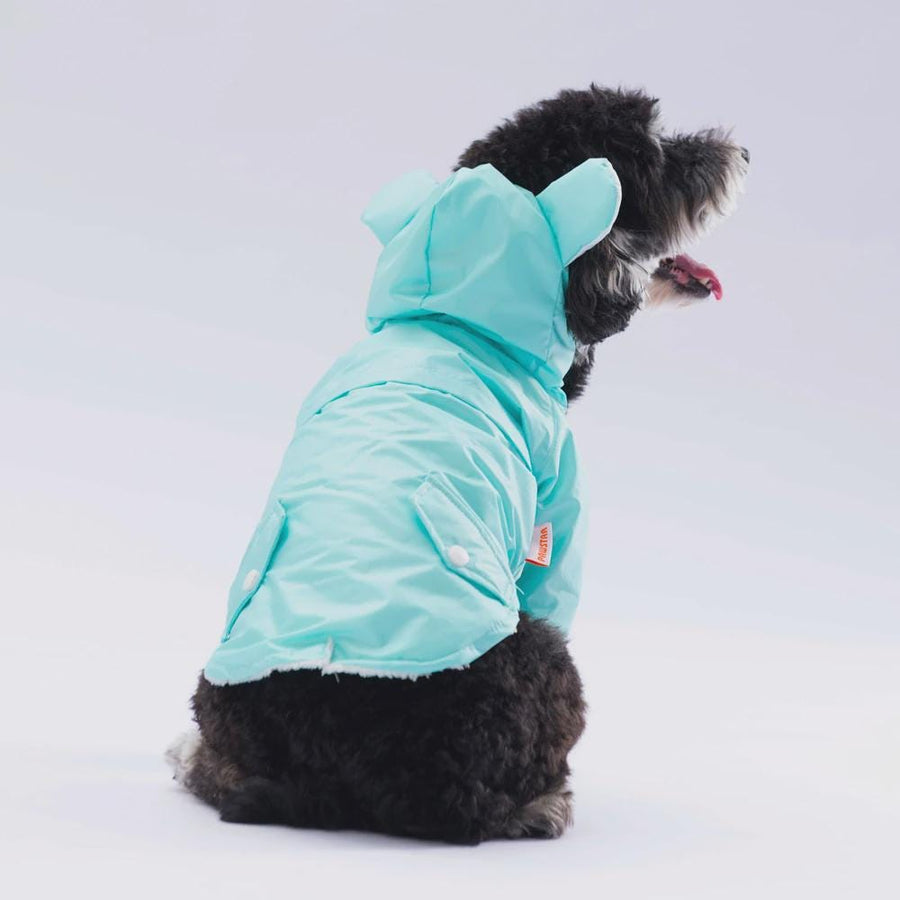 Mint Green Hooded Raincoat