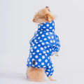 Blue Polka Dot Dog Raincoat: Waterproof Puppy Poncho with Hood