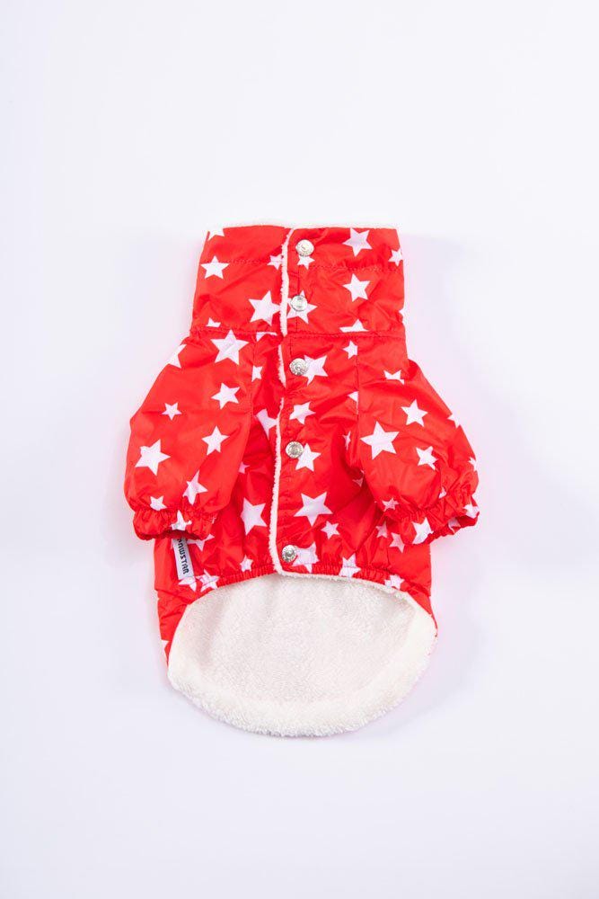Red Stars Hooded Raincoat